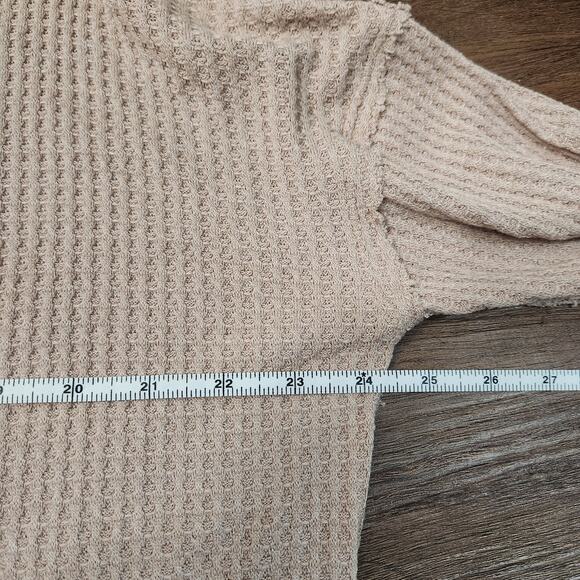 Free People We The Free Thermal Oversized Tunic Top M Tan Minimalist Casual - Picture 7 of 8